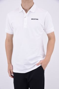MENS TOUR POLO / 刺繍ブランドロゴ ベーシック ポロシャツ  (ホワイト)