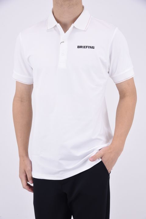 MENS TOUR POLO / 刺繍ブランドロゴ ベーシック ポロシャツ  (ホワイト)