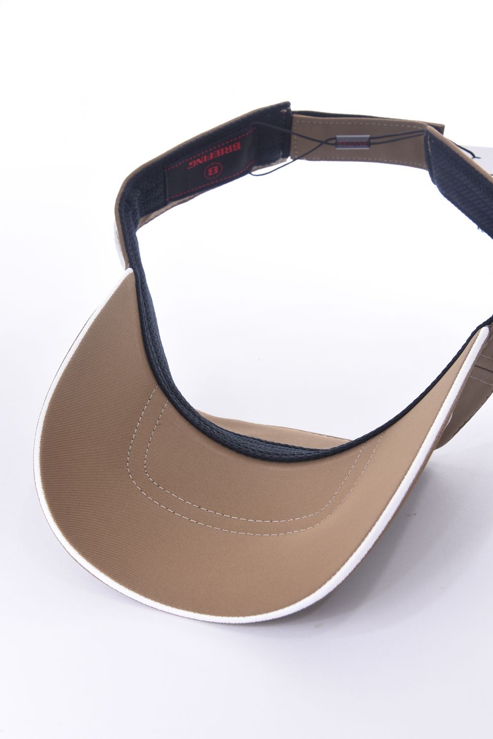 MENS ROUND LOGO VISOR / ロゴ刺繍 アシンメトリー サンバイザー ブラウン