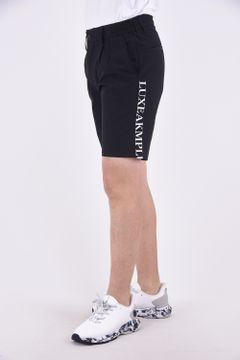 SUPER STRETCH LOGO SHORT PANTS /  スーパーストレッチ ロゴ ショートパンツ (ブラック/ホワイト)