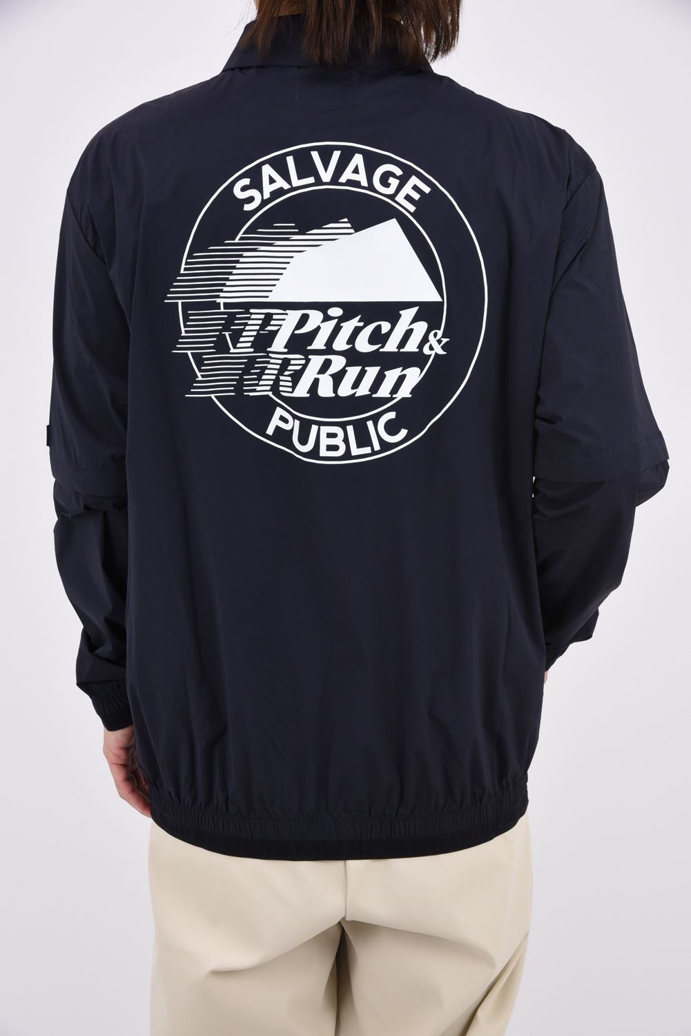 【26AW】 Huli Half-Zip Jacket / ハーフジップ カンガルーポケット 2WAYパッカブルジャケット (ブラック)