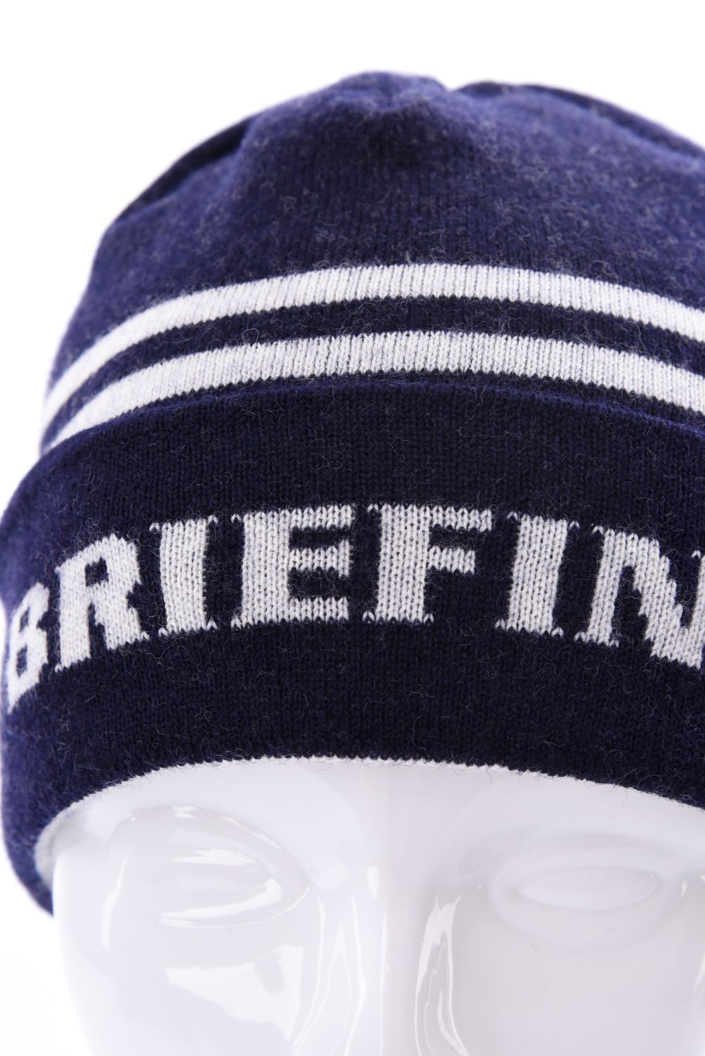 【26AW】 MEN’S WR WOOL KNIT DOUBLE LINE LOGO BEANIE / ブランドロゴ ダブルライン ニットビーニー (ネイビー)