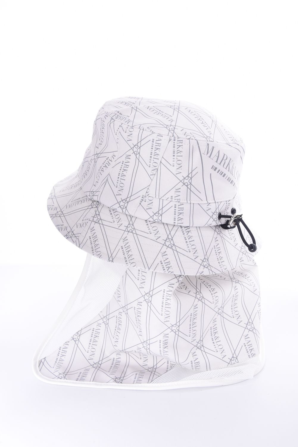 【26SS】【CODE COLLECTION】 TGHT / ジオメトリックパターン サンシールド付き バケットハット (ホワイト)