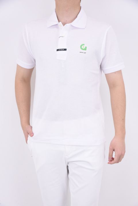 G-ICON VORTEX SHORT SLEEVE POLO / アイコンロゴ プリント ボルテックス 半袖ポロシャツ (ホワイト)