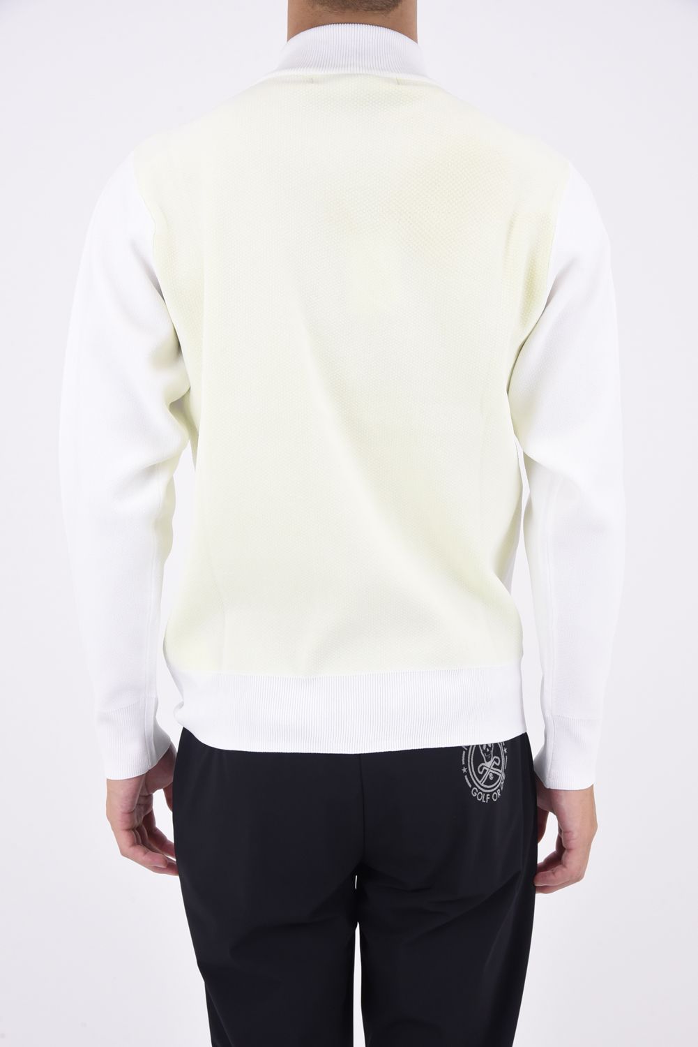 LIGHTWEIGHT LOGO KNIT / ブランドロゴ ライトウエイト ロングスリーブ ハイネック ニット ホワイト