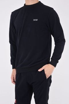 【ABSOLUTE】 CARVICO PANTELLERIA CREW / ロゴ カルビコ ストレッチ ロングスリーブ モックネック Tシャツブラック