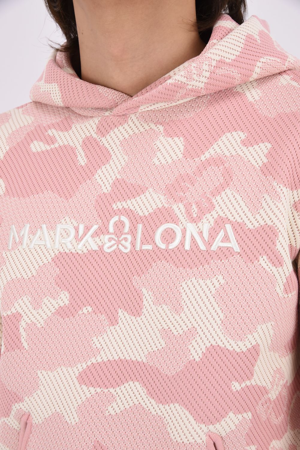 【26AW】 MERCURY CAMO JACQUARD KNIT HOODIE / ジャパンメイド カモフラジャカード ニットパーカー (ピンク)