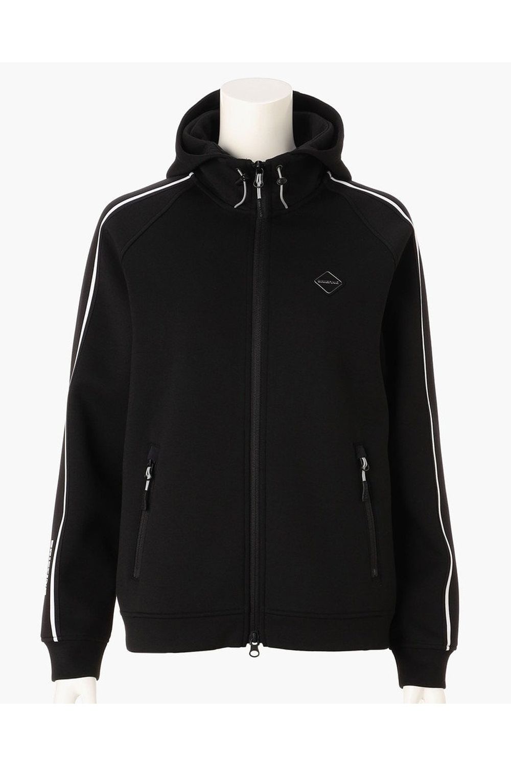 【26AW】【レディース】 WOMEN’S WARM LINE PARKA / ダンボールニット サイドライン ジップアップパーカー (ブラック)