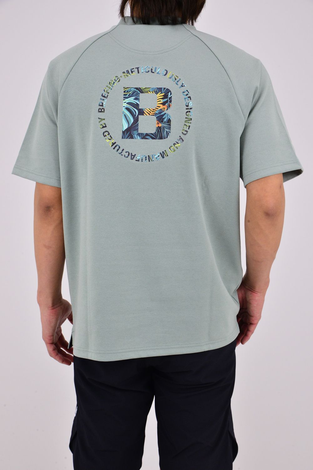【26SS】 CR MS BOTANICAL LOGO HIGHNECK RF / ボタニカルロゴ モックネックTシャツ (セージグリーン)
