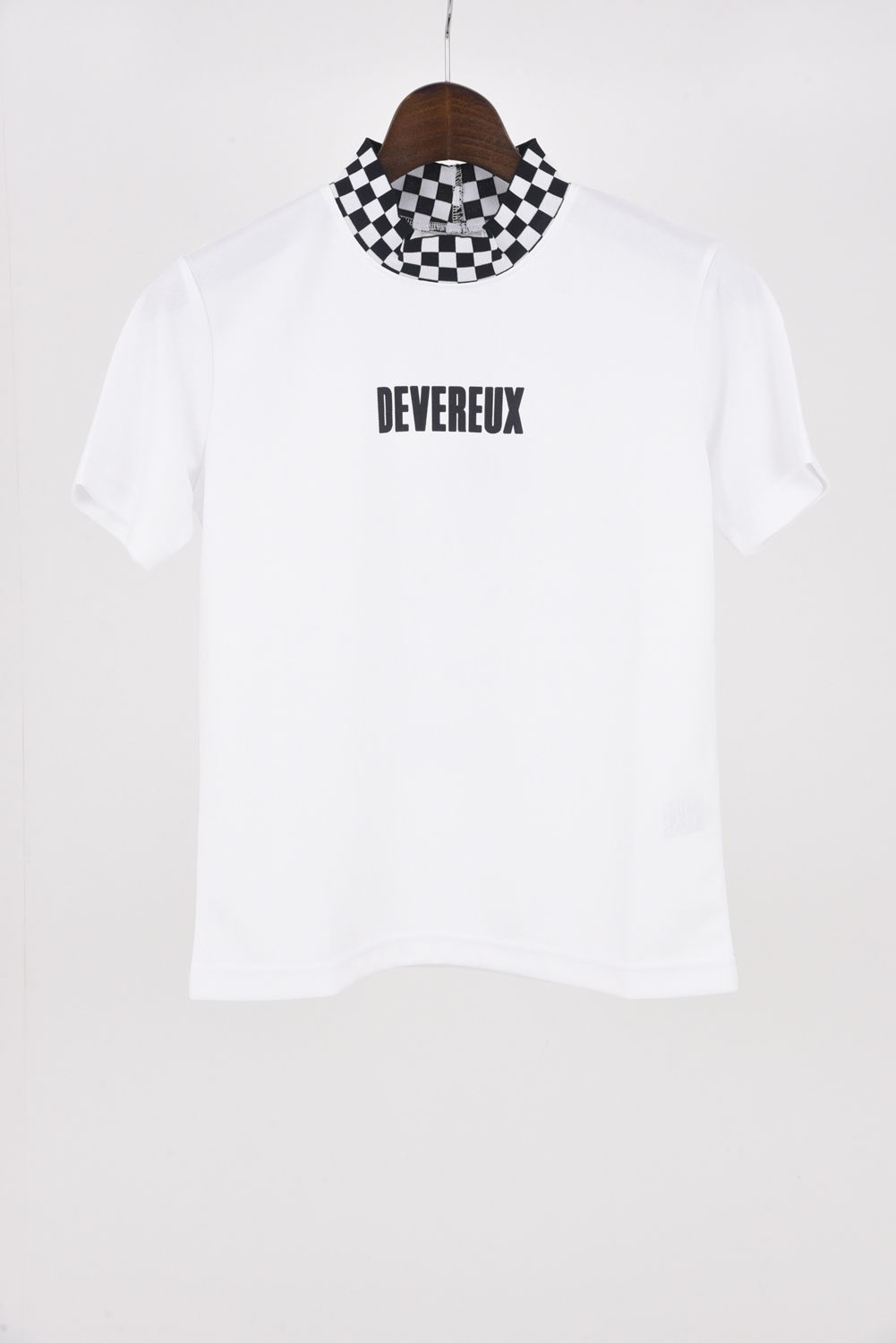 【25SS】【レディース】 ICON CHECKER RIB MOCK TEE / メッセージプリント モックネック (ホワイト)