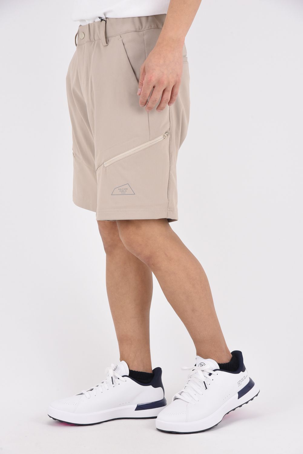 【26SS】 Alohea Trubeaute Tech Shorts / トリコットメッシュ ZIPポケット ショートパンツ (ベージュ)