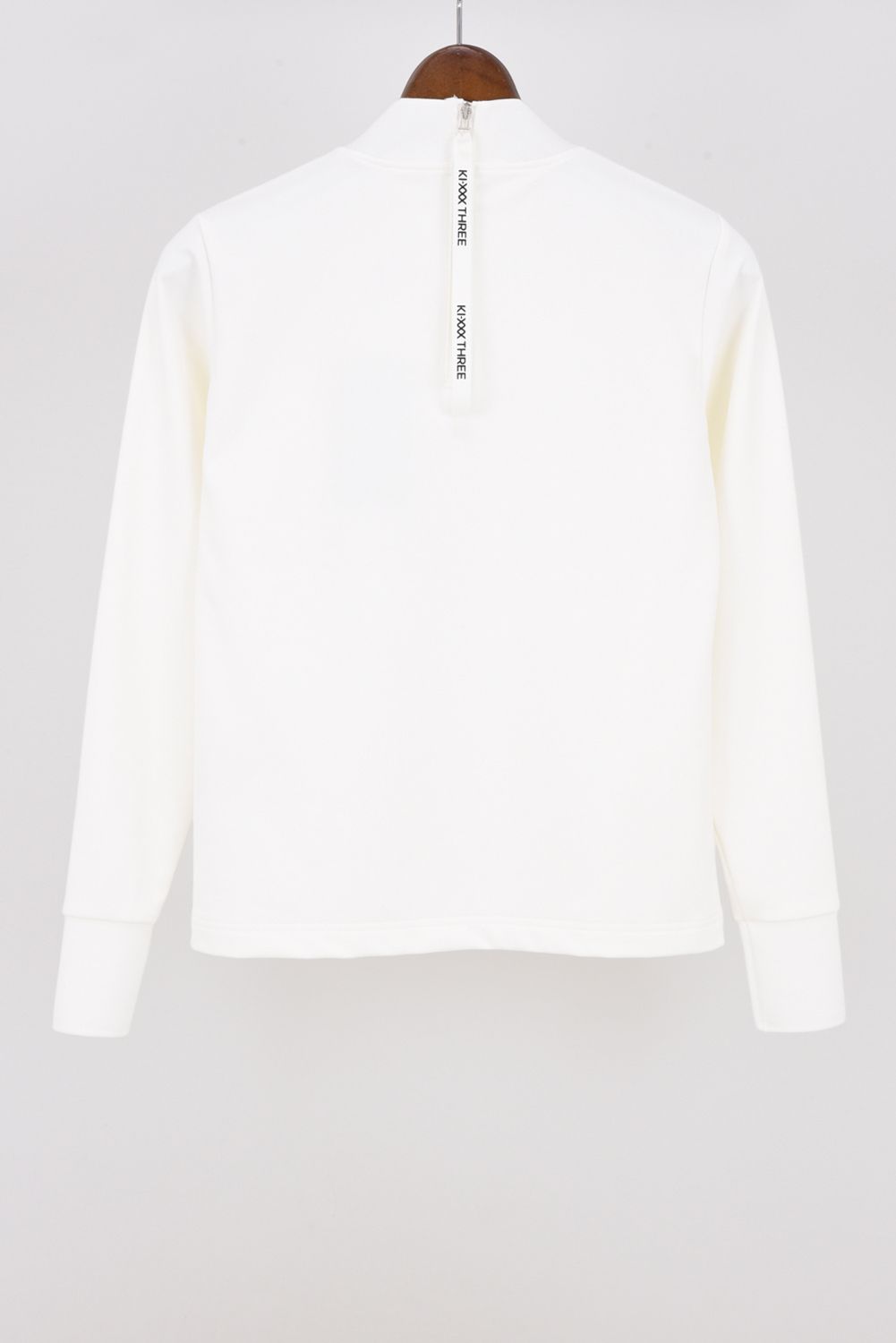 【26AW】【レディース】 BACK 1/4ZIP LS MOCK TEE / バックジップ 長袖モックネックTシャツ (ホワイト)