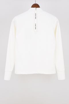 【26AW】【レディース】 BACK 1/4ZIP LS MOCK TEE / バックジップ 長袖モックネックTシャツ (ホワイト)