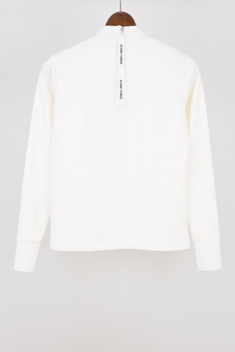 【26AW】【レディース】 BACK 1/4ZIP LS MOCK TEE / バックジップ 長袖モックネックTシャツ (ホワイト)