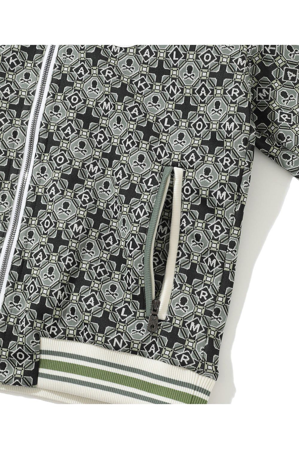 【2025AW 木村拓哉さん着用 VOL.7】 ROSETTE JACQUARD JERSEY HOODIE / ジオメトリックパターン 裏起毛 フーデッドジャケット (カーキ)