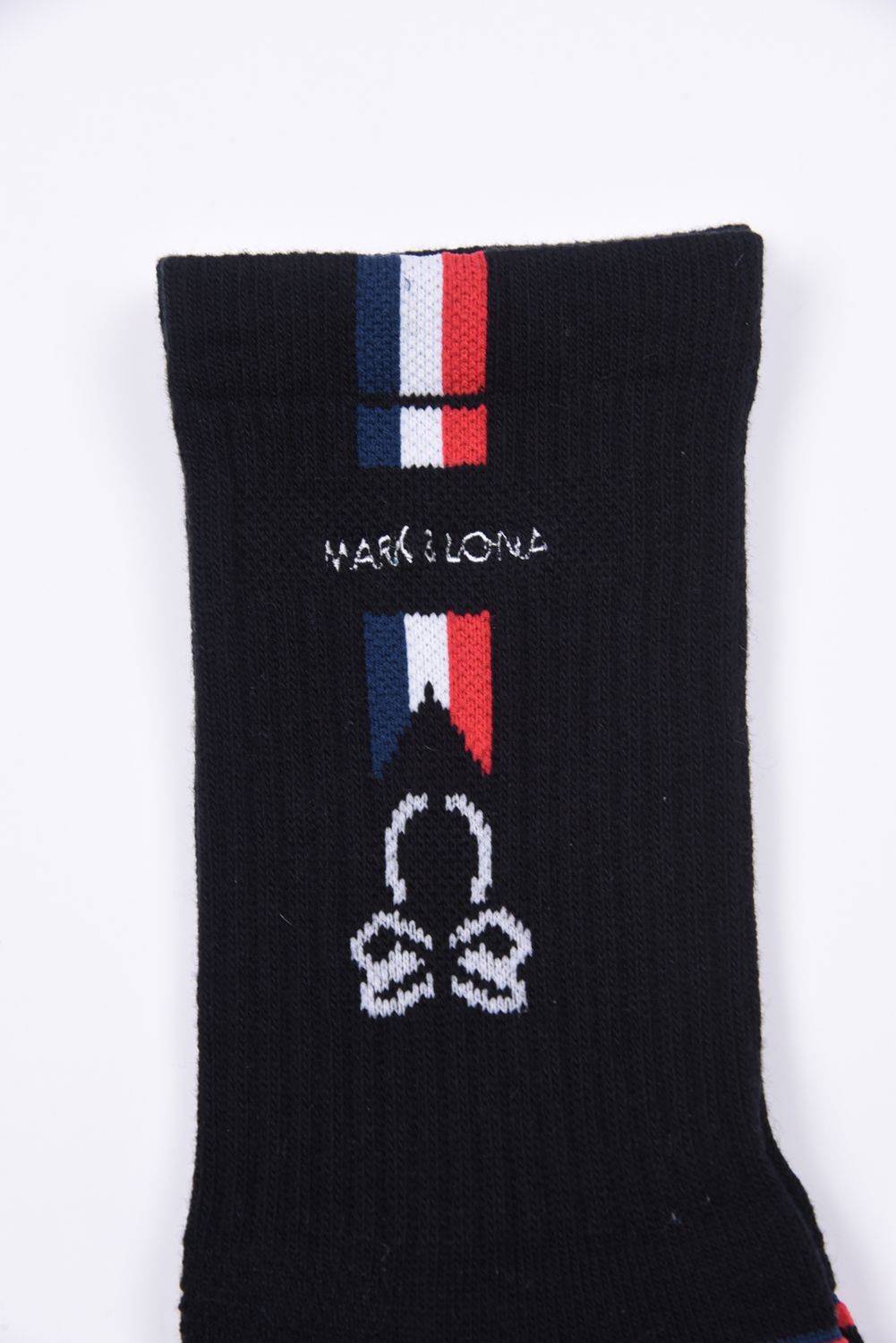 【26SS】 EMLT CUSHION CREW SOCKS / サイドライン メッシュ編み クルーソックス (ブラック)