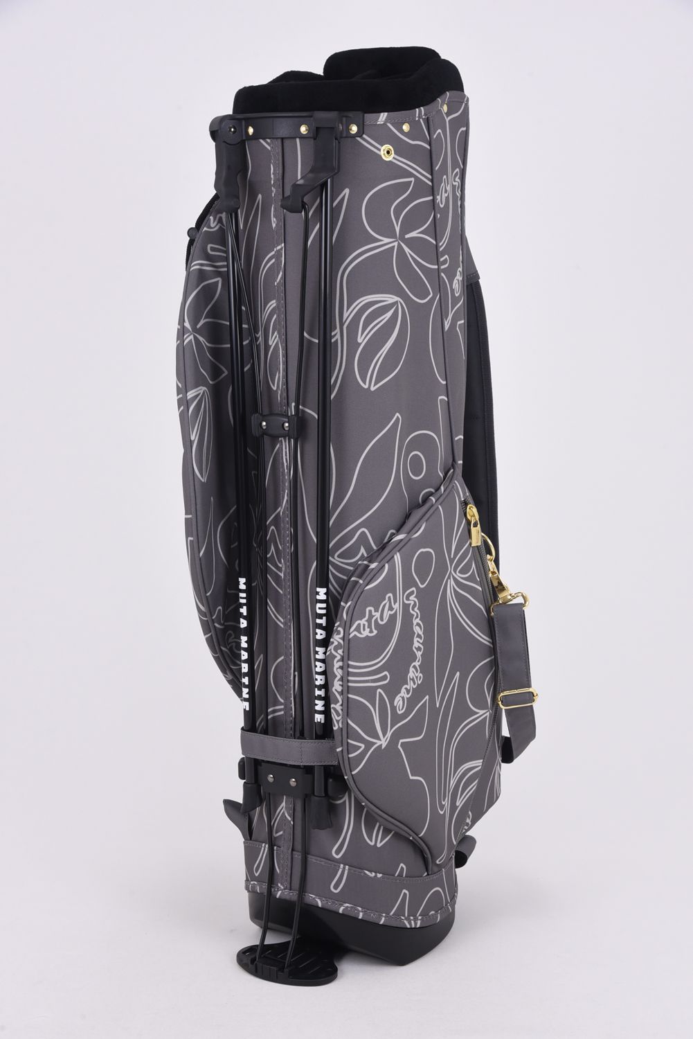 【銀行振込・代金引換不可】【返品・交換不可】 CADDY BAG & COVER / ボタニカル柄 キャディバッグ&ヘッドカバーセット (グレー)