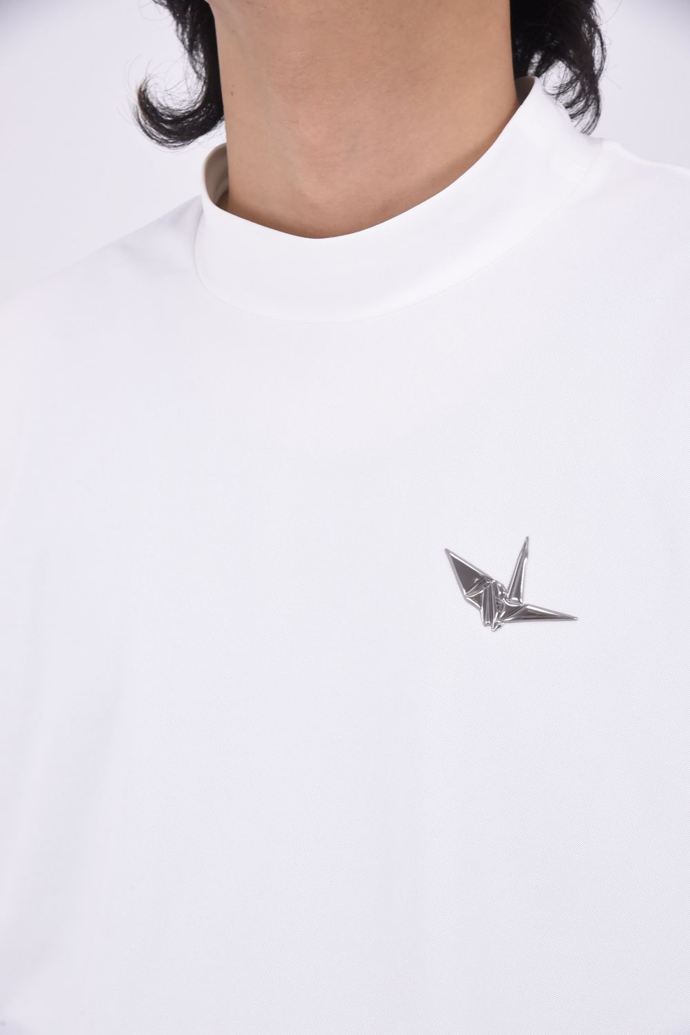 【25SS】 113 GOLF S/S MOCK NECK EMBOSS  / サークルロゴ エンボス モックネックシャツ  (ホワイト)