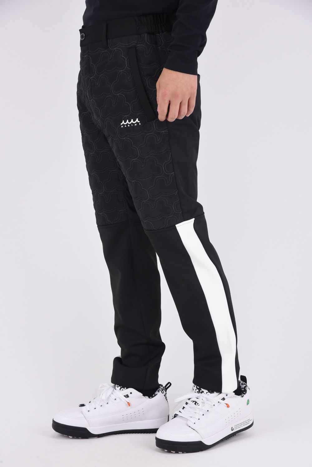 【25AW】 GEOMETRIC WAVE QUILTING PANTS / ジオメトリックウェーブ ハイブリッドキルティングパンツ (ブラック)