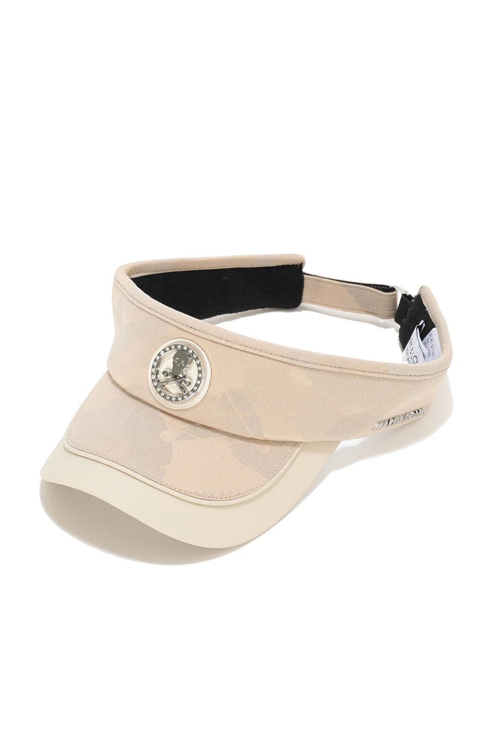 【26SS】 GAUGE CAMO LEATHER TRIM VISOR / カモフラージュパターン 異素材切り替え メタルプレート サンバイザー (ベージュ)