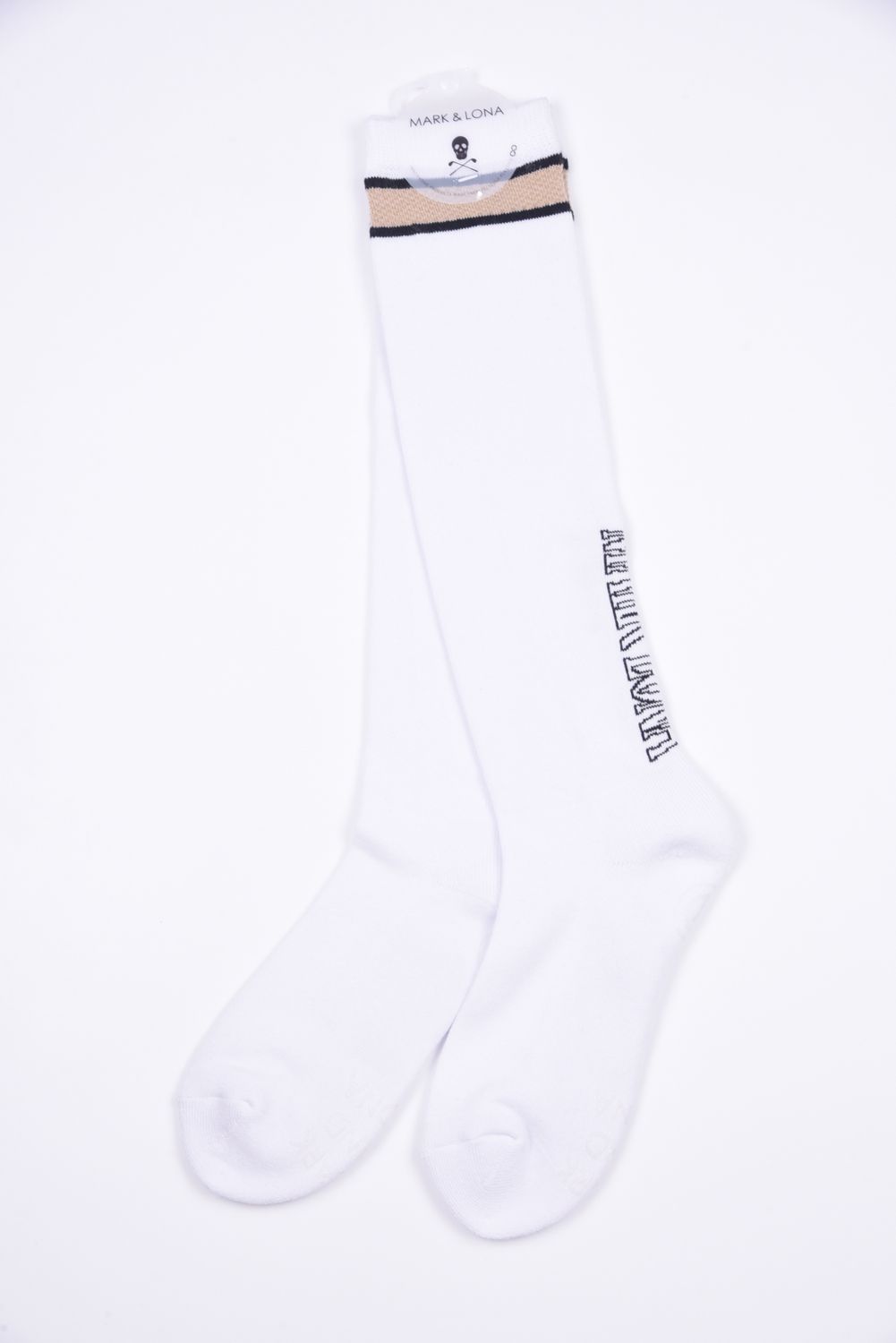 【26SS】【レディース】【T-LINE】 CONTOUR VENT TECH HIGH SOCKS / 配色ライン ロゴジャカード ハイソックス (ホワイト)