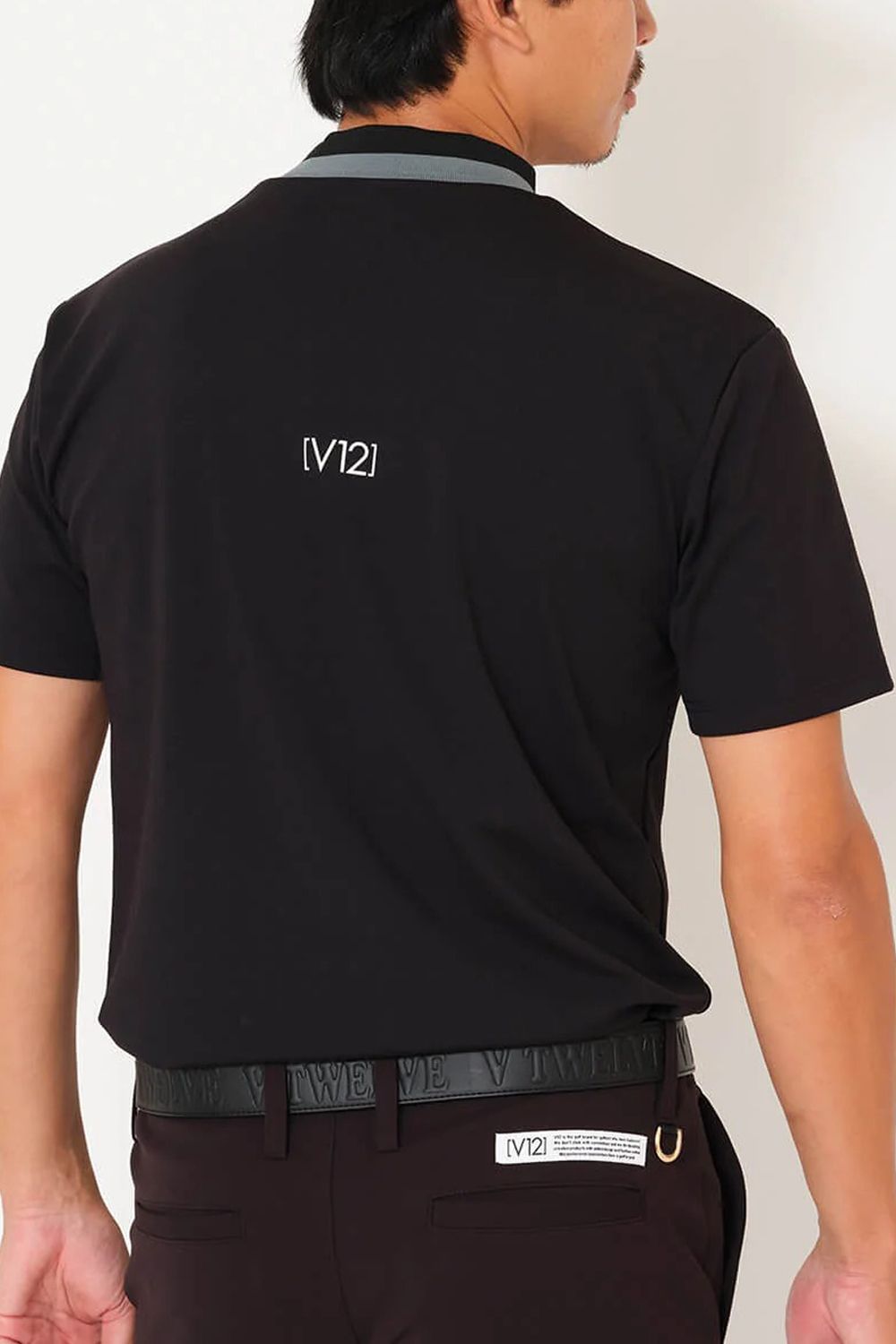 【26SS】【レディース】 ONE HAND MOCK / バイカラージャカード モックネックTシャツ (ブラック)