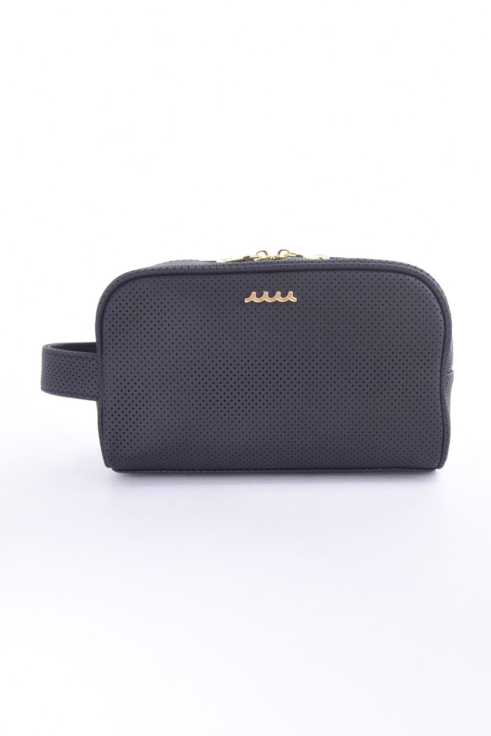 【26SS】 CONTINUA PUNCHING ETHICAL LEATHER TRAVEL POUCH / パンチング エシカルレザー トラベルポーチ (ブラック)