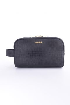 【26SS】 CONTINUA PUNCHING ETHICAL LEATHER TRAVEL POUCH / パンチング エシカルレザー トラベルポーチ (ブラック)