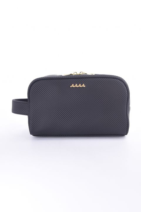 【26SS】 CONTINUA PUNCHING ETHICAL LEATHER TRAVEL POUCH / パンチング エシカルレザー トラベルポーチ (ブラック)