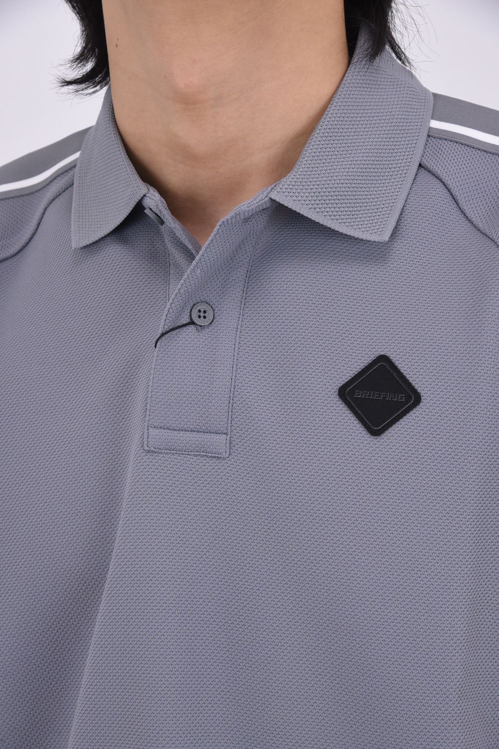 【26SS】 MEN'S LINE POLO RF / カノコ生地 ラインロゴテープ リラックスフィット ポロシャツ (グレー)