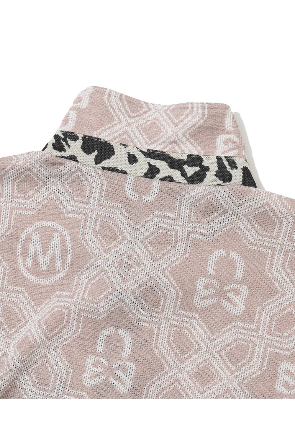 【26SS】 DOMINANT MESH SHIRT / ジオメトリックパターン総柄 ジャパンメイド メッシュポロシャツ (ベージュ)