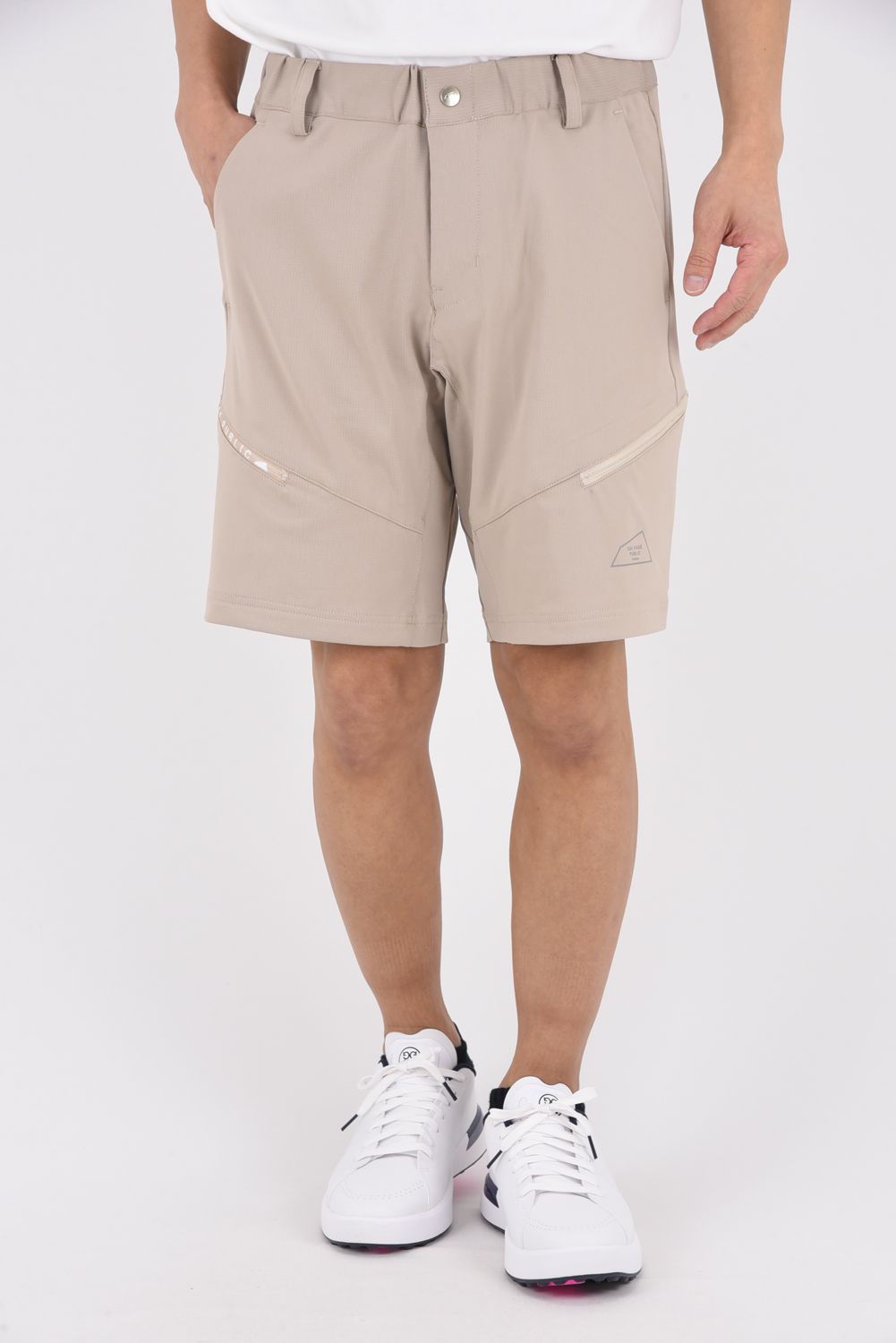 【26SS】 Alohea Trubeaute Tech Shorts / トリコットメッシュ ZIPポケット ショートパンツ (ベージュ)