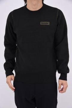 【26AW】 STITCHING LINE KNIT / ステッチングライン クルーネックニット (ブラック)*
