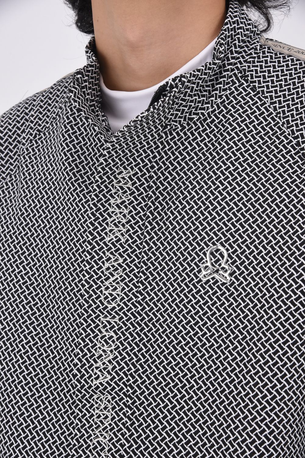 GARDA JERSEY JACKET / イントレチャートパターン ハイストレッチ ジャージーブルゾン (ブラック)