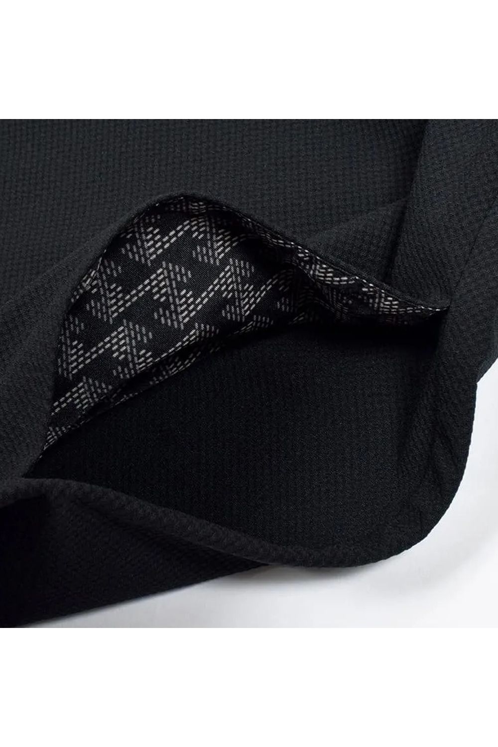 【26AW】 MENS DETACHABLE HALF ZIP SHIRT / ワッフル生地 スリーブデタッチャブル 2WAYハーフジップシャツ (ブラック)*
