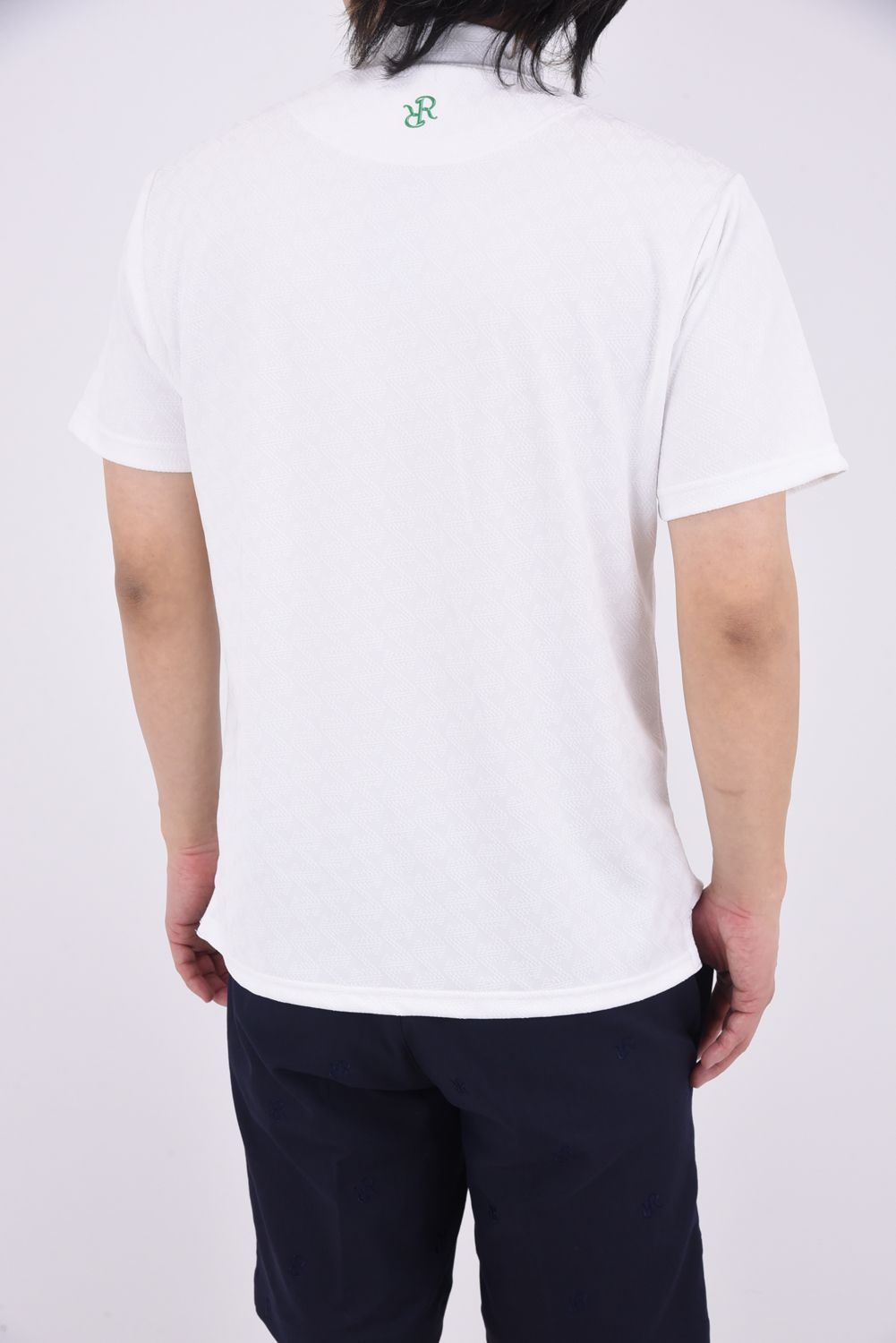 【25SS】 MENS GM JACQUARD MOCK NECK / ジャガード モックネックTシャツ (ホワイト)
