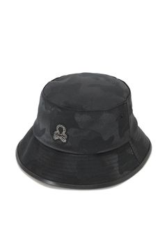 GAUGE CRYSTAL ICON HAT / オリジナルカモジャカード ドローコード付き バケットハット (ブラック)