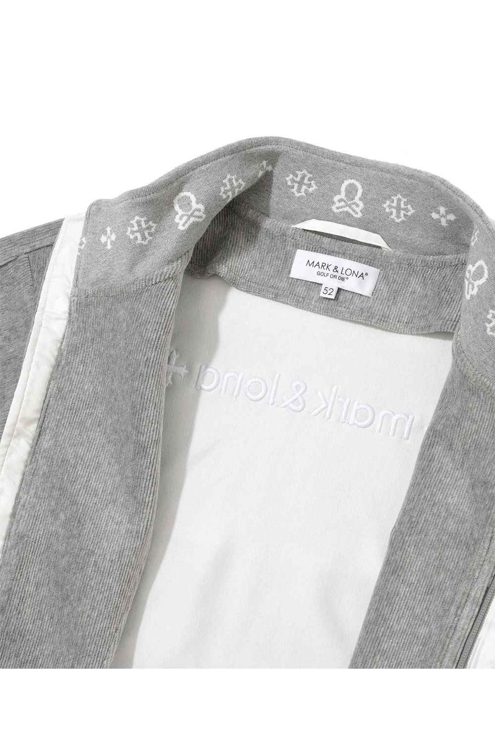 【2025AW】 SVASTIKA TRACK JACKET / コーデュロイジャージー クロスモチーフ刺繍 トラックジャケット (グレー)