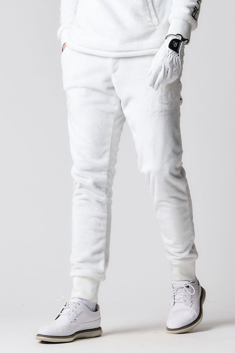 1PIU1UGUALE3 GOLF - RAISED RIB PANTS / ロゴ マイクロムートン 