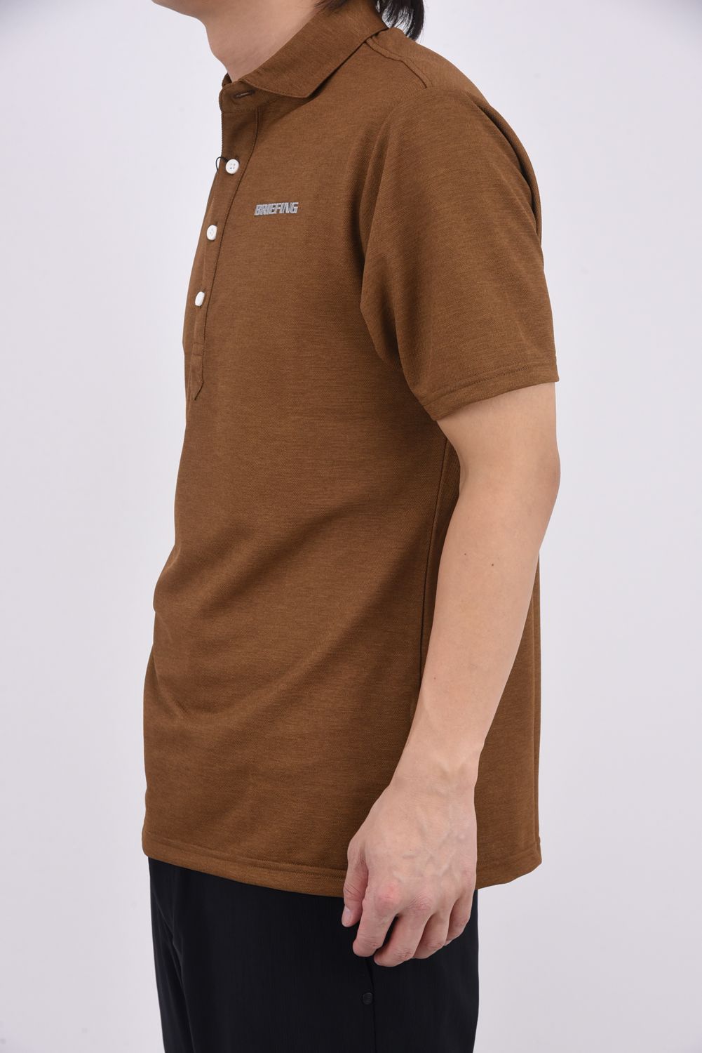【26SS】 MEN'S LINEN-T WC SHIRT / リネンタッチ ワイドカラーポロシャツ (ブラウン)