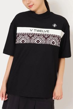 【26SS】【レディース】 BAN COMFO MOCK / ワッフル生地 バンダナ柄 モックネックTシャツ (ブラック)