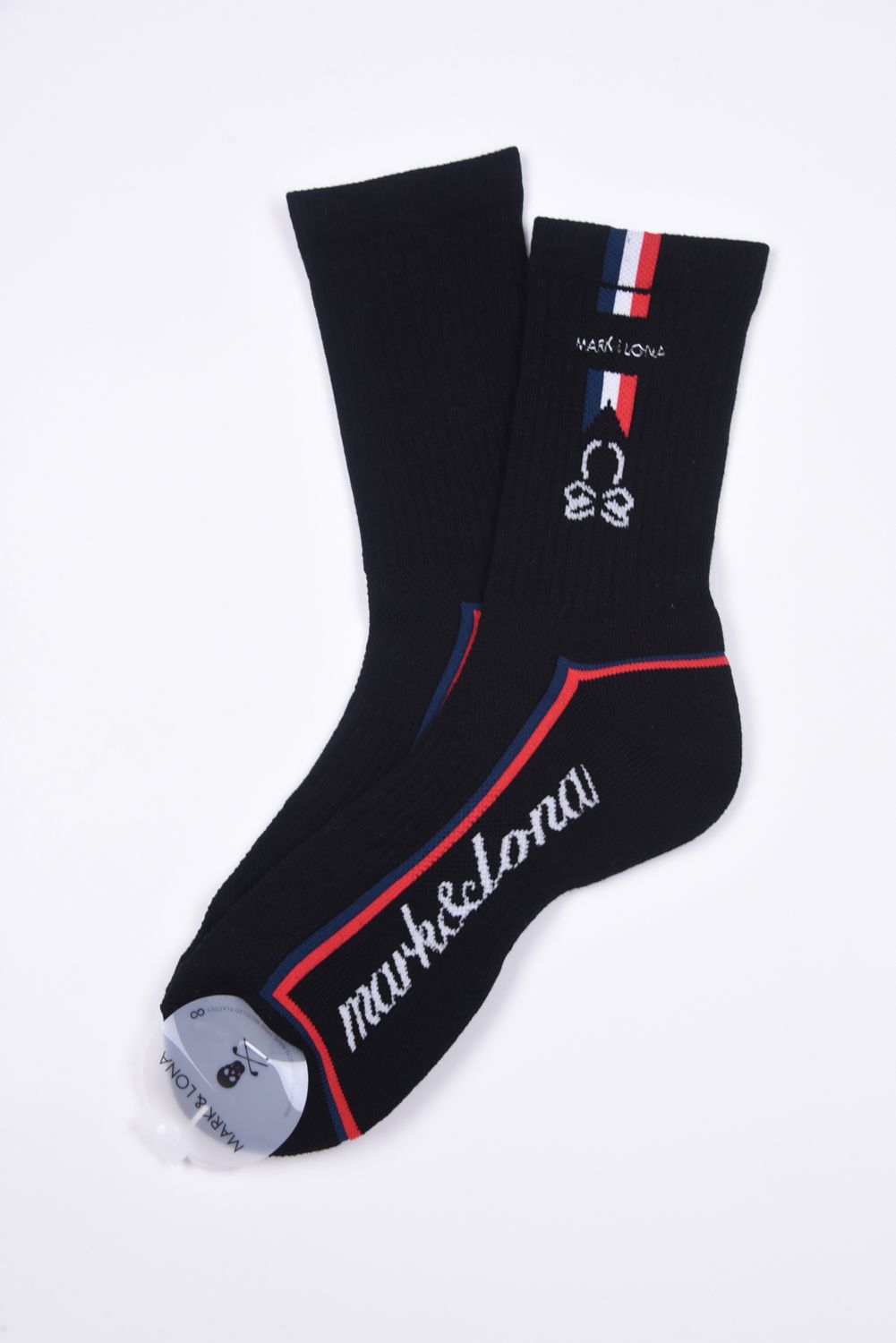 【26SS】 EMLT CUSHION CREW SOCKS / サイドライン メッシュ編み クルーソックス (ブラック)
