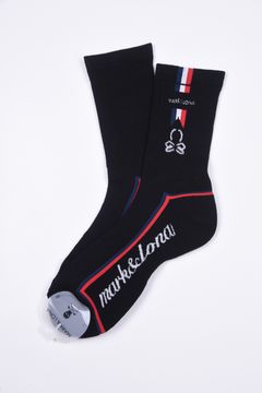 【26SS】 EMLT CUSHION CREW SOCKS / サイドライン メッシュ編み クルーソックス (ブラック)