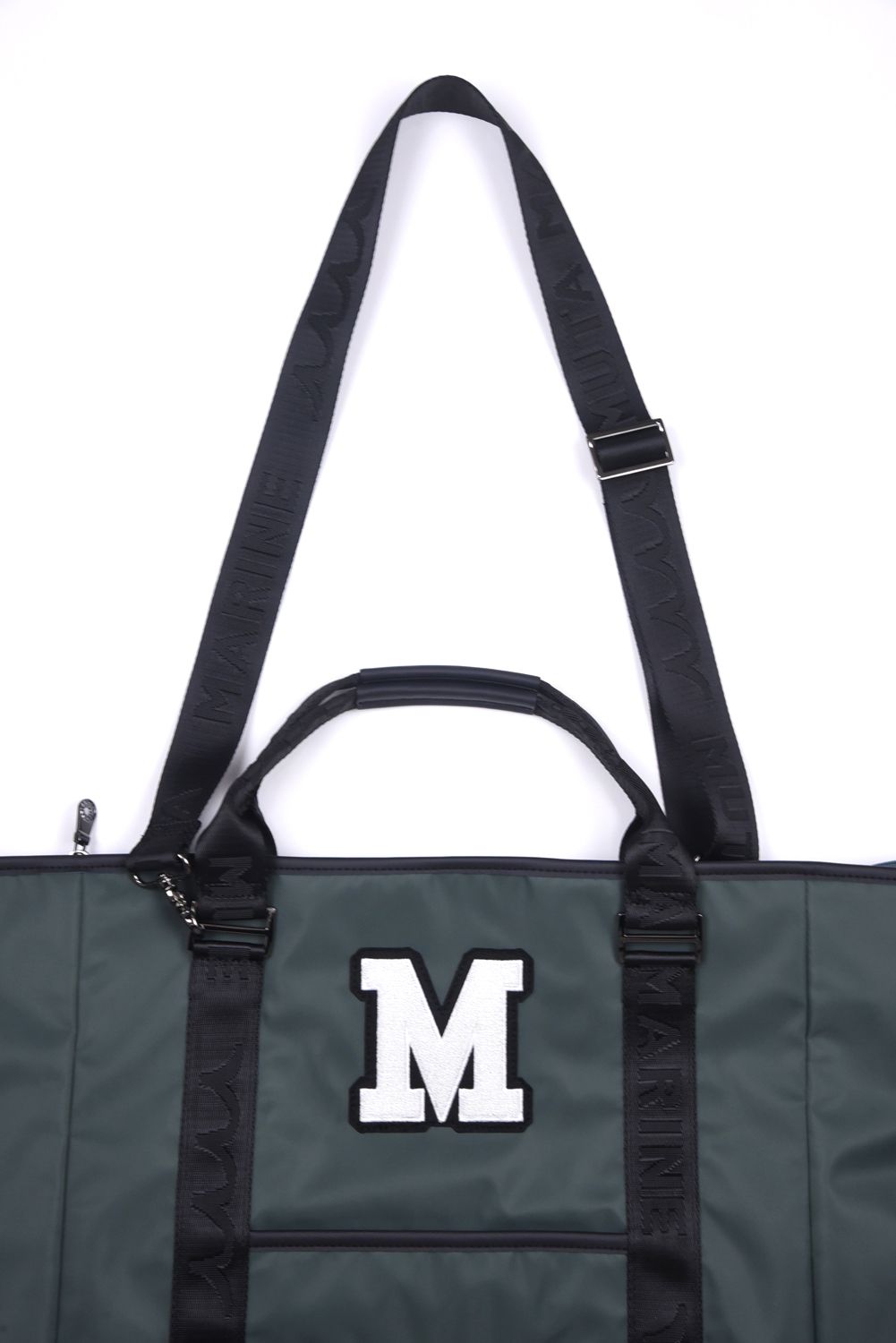 BIG TOTE BAG / ナイロン ビッグロゴ BIGトートバッグ (ショルダーストラップ付き) (グリーン)