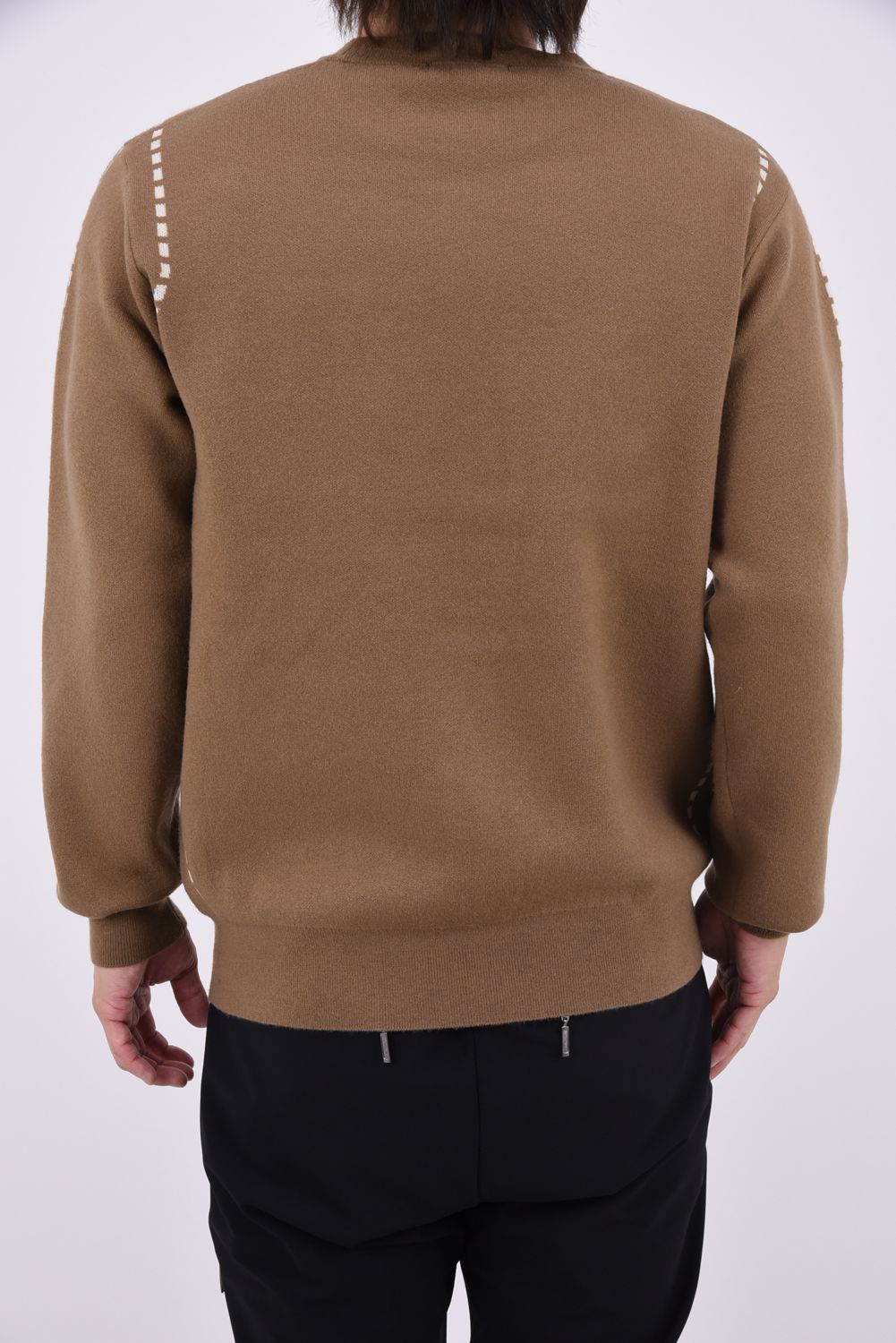 【26AW】 STITCHING LINE KNIT / ステッチングライン クルーネックニット (ブラウン)*