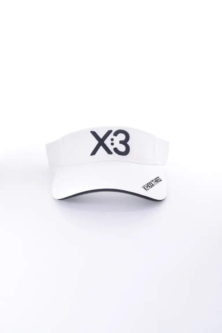 【26AW】 KIX3 BASIC LOGO VISOR / ブランドロゴ刺繡 サンバイザー (ホワイト/ブラック)