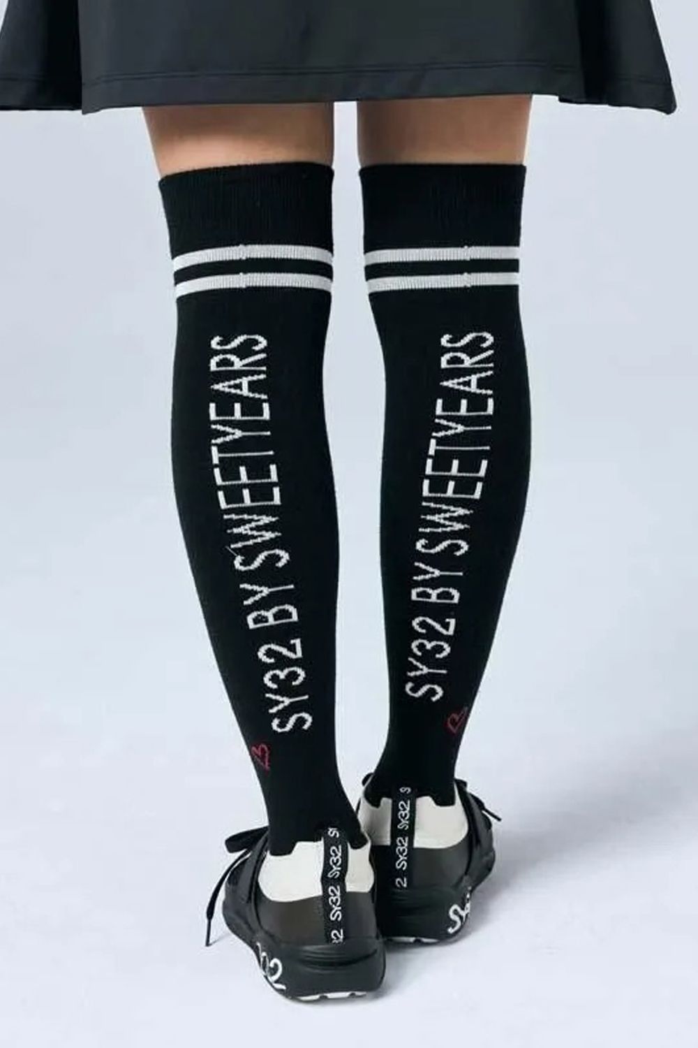 【26SS】【レディース】 LADYS KNEE HI SOX / ブランドロゴジャカード ニーハイソックス (ブラック)*