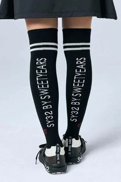 【26SS】【レディース】 LADYS KNEE HI SOX / ブランドロゴジャカード ニーハイソックス (ブラック)*
