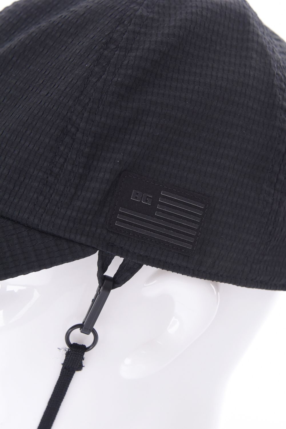 【26SS】【レディース】 WOMEN’S SEERSUCKER CORD STRAP CAP / シアサッカー コードストラップ付き キャップ (ブラック)