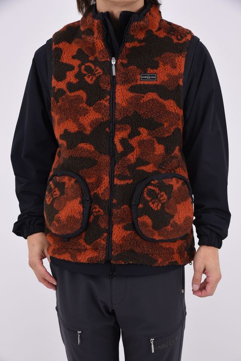 【2026AW 木村拓哉さん着用】 MERCURY CAMO BOA FLEECE VEST / カモフラジャカード ボアフリースベスト (ブラウン)